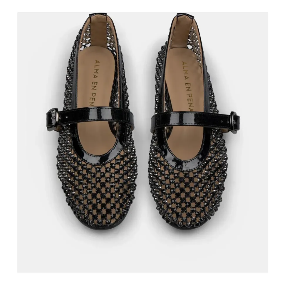 Ballerine en filet avec strass