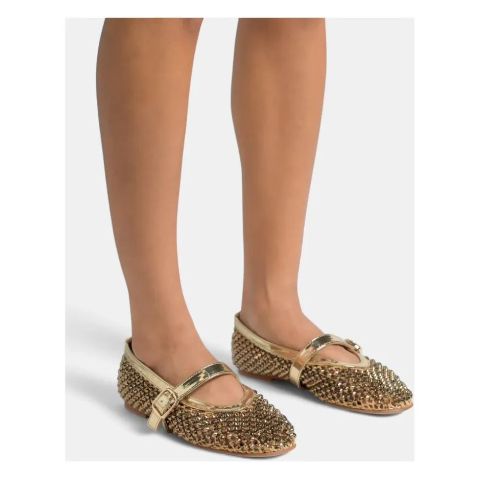Ballerine en résille avec strass