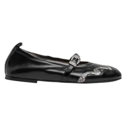 Ballerines en cuir et python