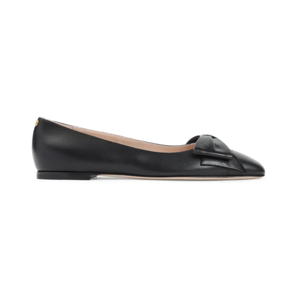 Ballerines en cuir noir pour femmes