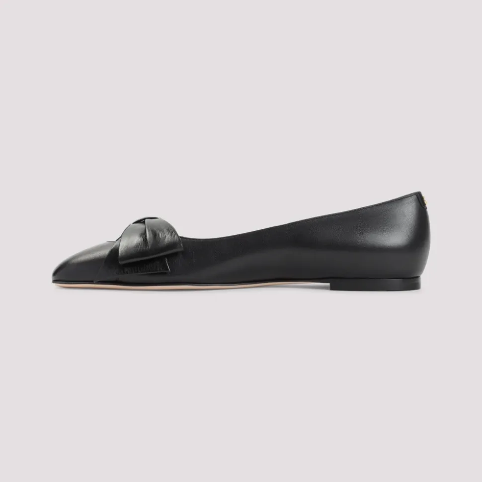 Ballerines en cuir noir pour femmes