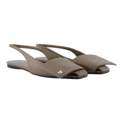 Ballerines Slingback Pliées en Cuir