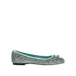 Ballerines Vertes à Paillettes avec Décoratif
