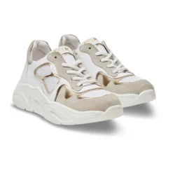 Baskets en cuir et en maille