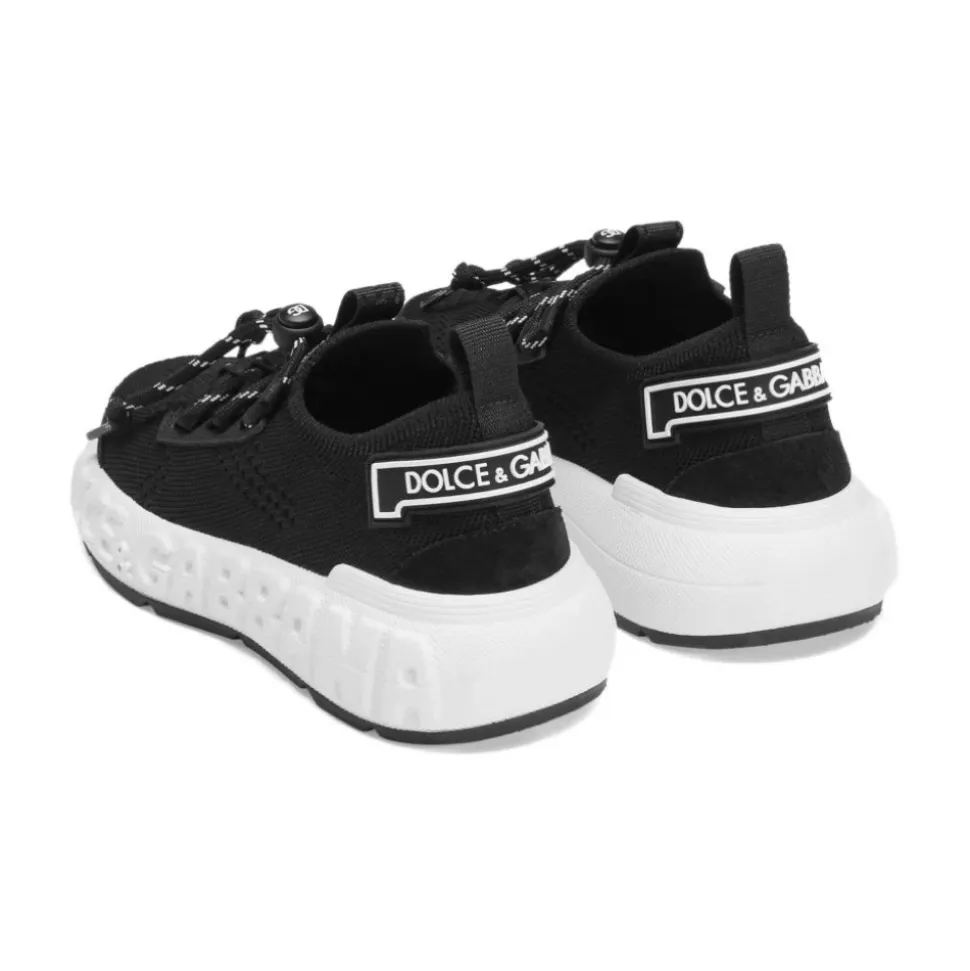 Baskets en jersey et cuir de veau velours