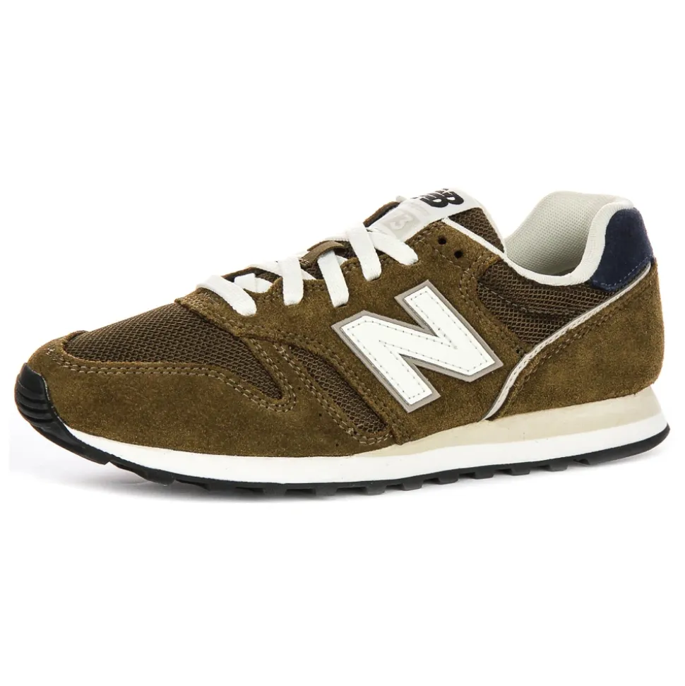 Baskets en Mesh et Daim Vert Kaki Homme