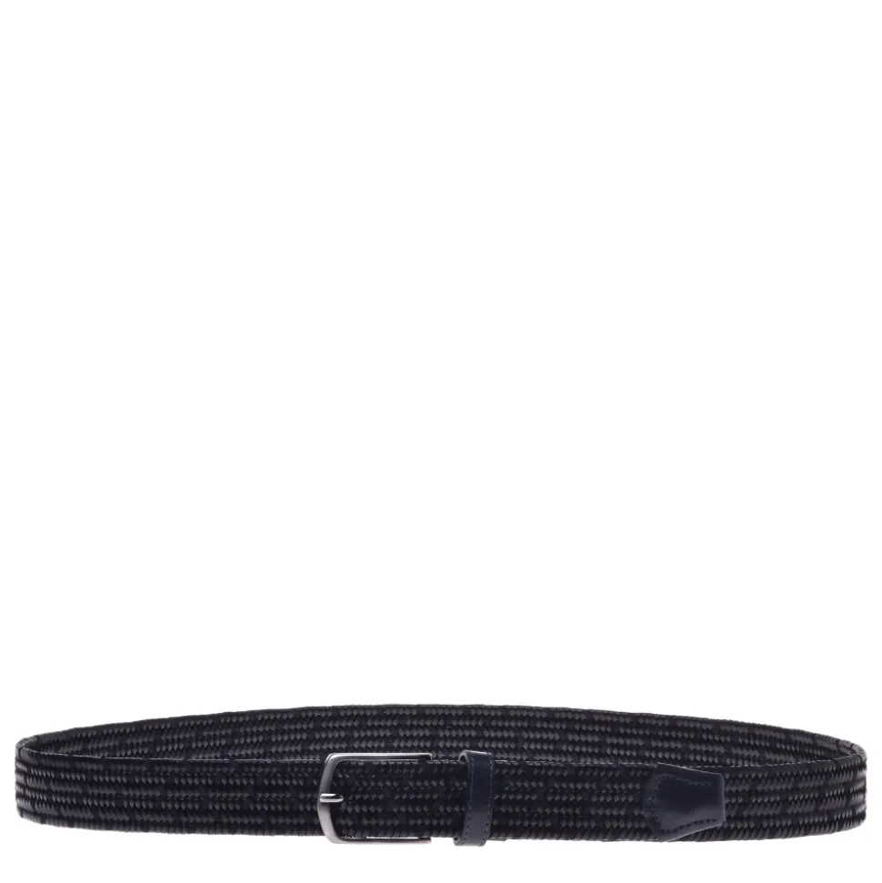 Belt in blue woven leather