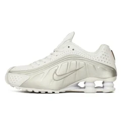 Blanc Argent Métallique Shox R4 Sneakers