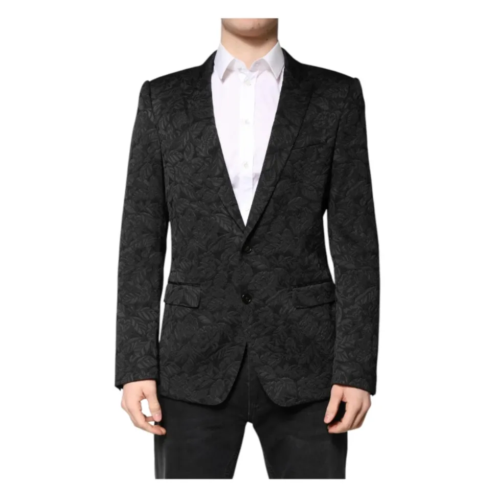 Blazer Brocart Élégant avec Coupe Slim