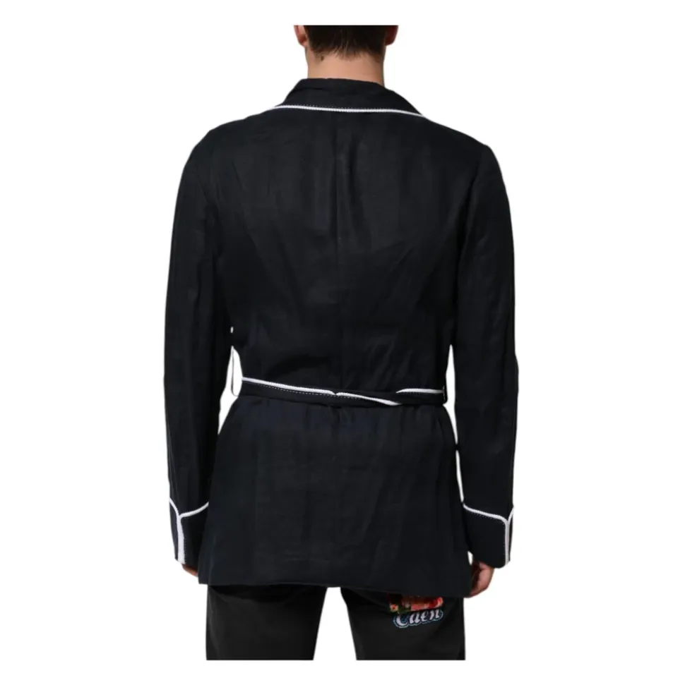 Blazer en lin brodé