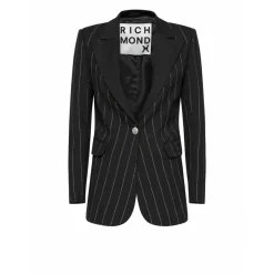 Blazer à Rayures Verticales Croisé