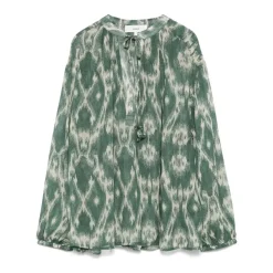 Blouse Imprimée Kaki Beige