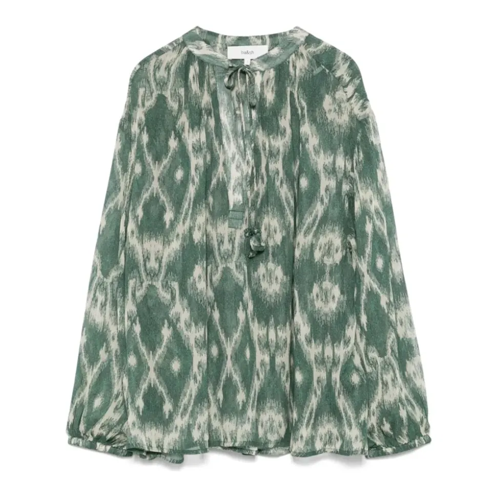 Blouse Imprimée Kaki Beige