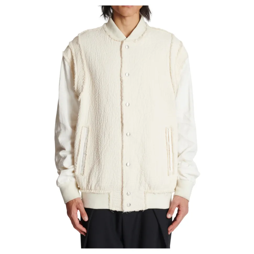Blouson bomber en coton texturé