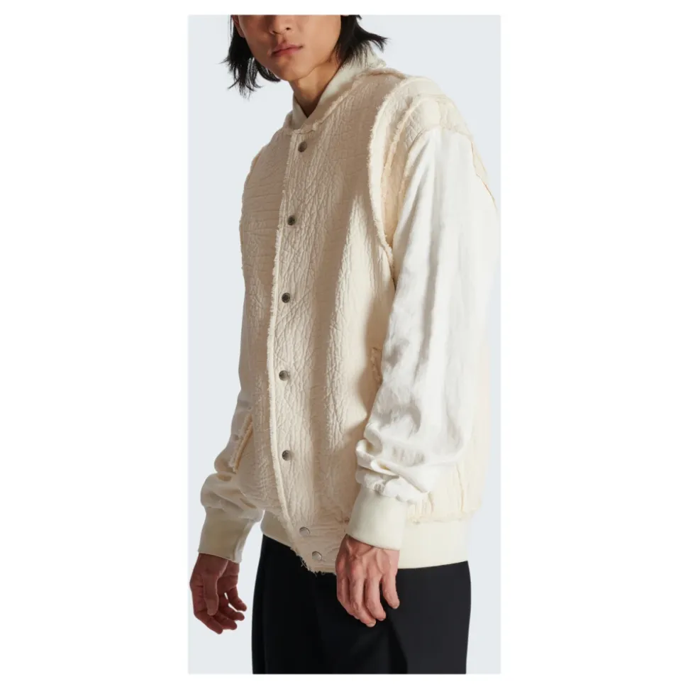 Blouson bomber en coton texturé