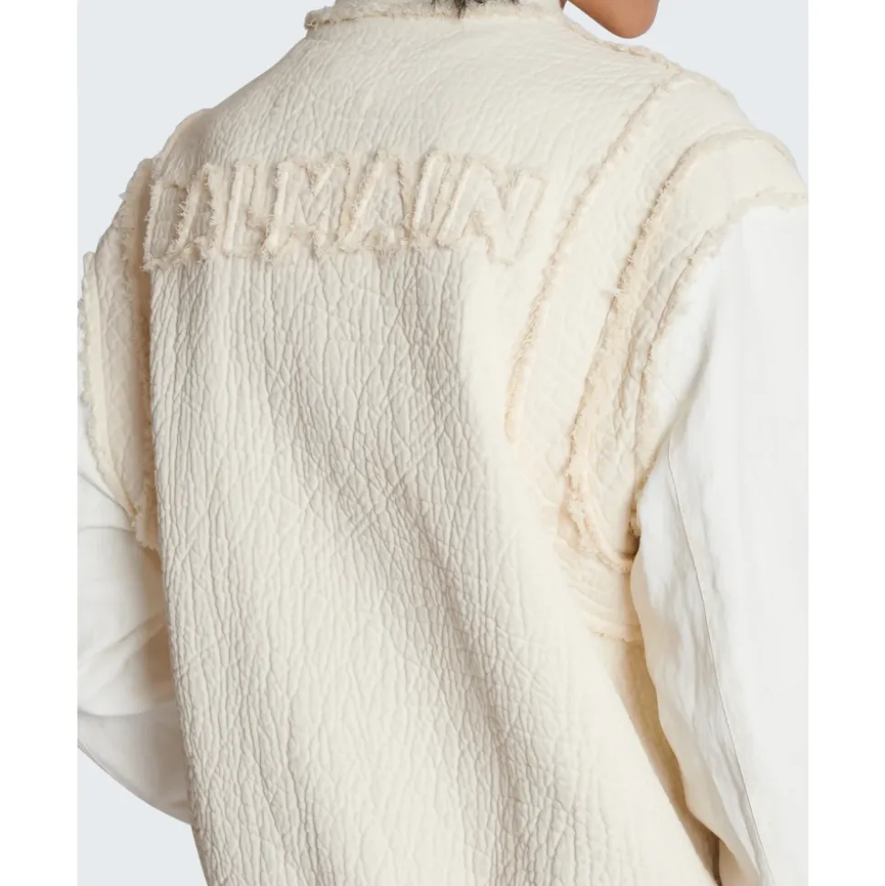 Blouson bomber en coton texturé
