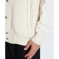 Blouson bomber en coton texturé