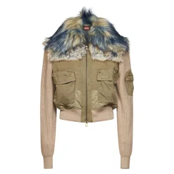 Bomber en coton avec finitions côtelées et douces