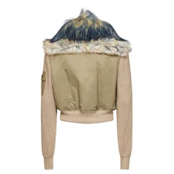 Bomber en coton avec finitions côtelées et douces