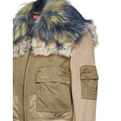Bomber en coton avec finitions côtelées et douces