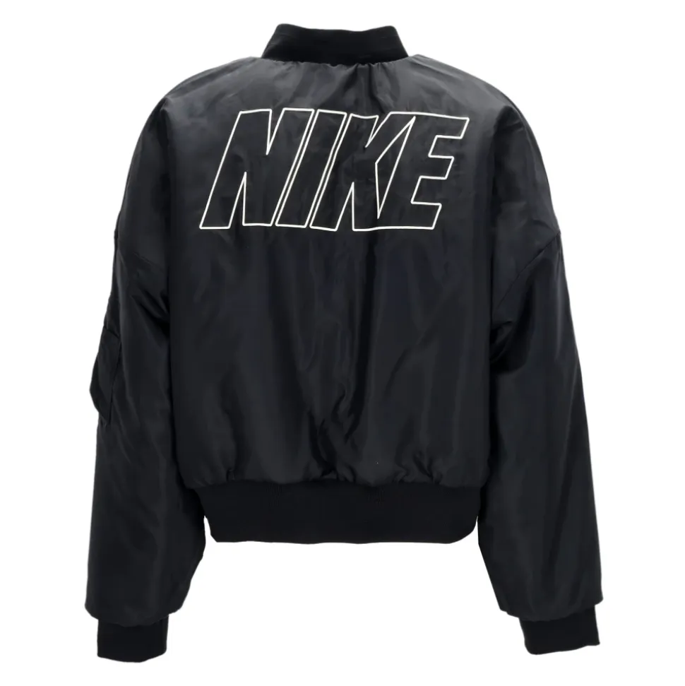 Bomber Réversible en Fausse Fourrure Noir