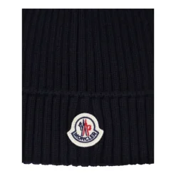 Bonnet côtelé en laine avec logo