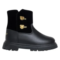 Bottes en cuir avec détail de bouton ourson