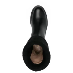 Bottes Noires Tricot Cuir Italie