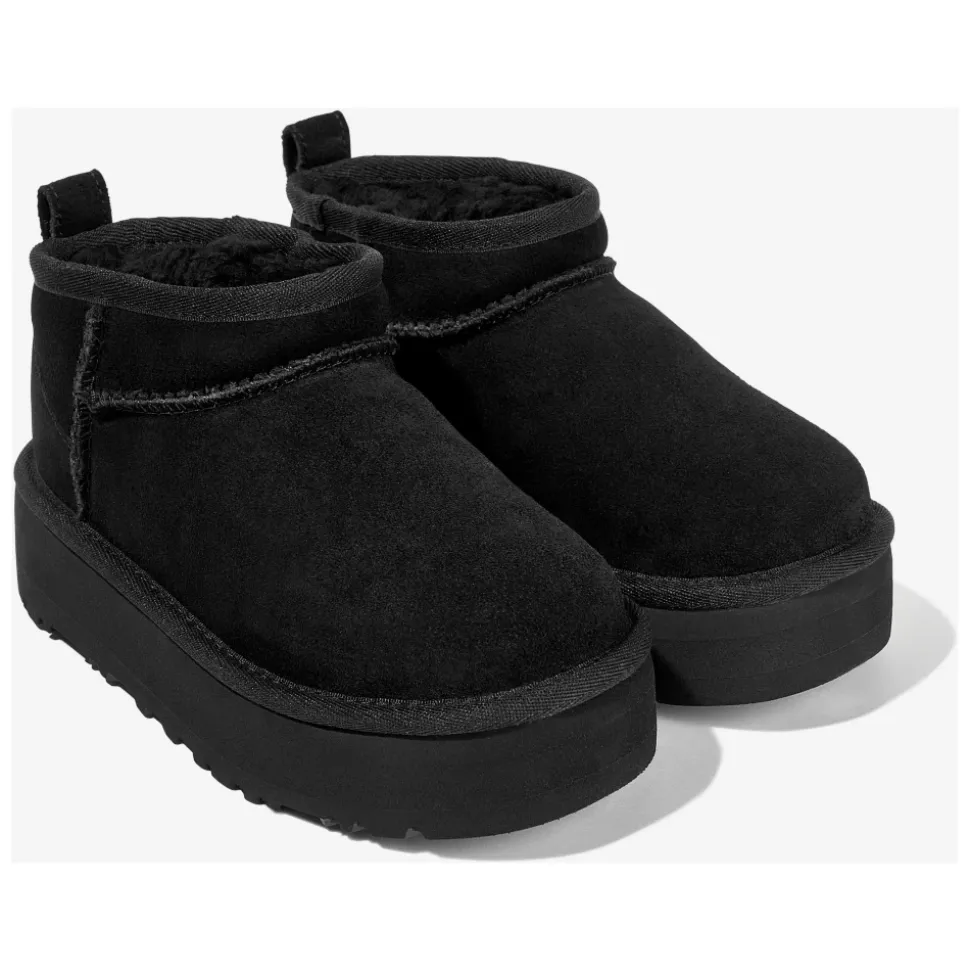 Bottes Noires Ultra Mini à Plateforme Classiques