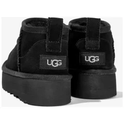 Bottes Noires Ultra Mini à Plateforme Classiques