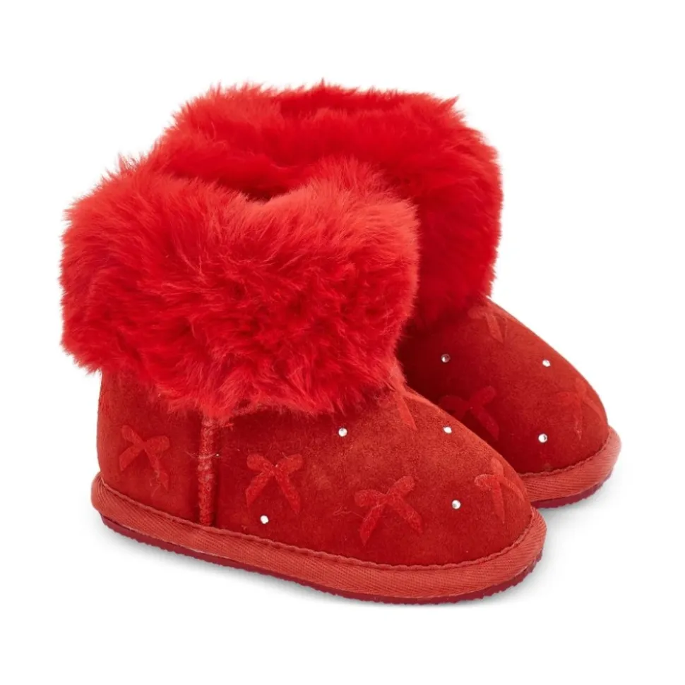Bottines avec strass et nœuds