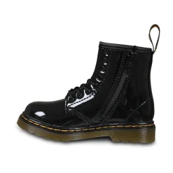 Bottines Biker Noires Vernies Lamper