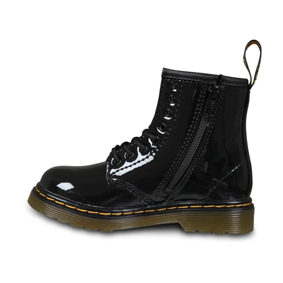 Bottines Biker Noires Vernies Lamper