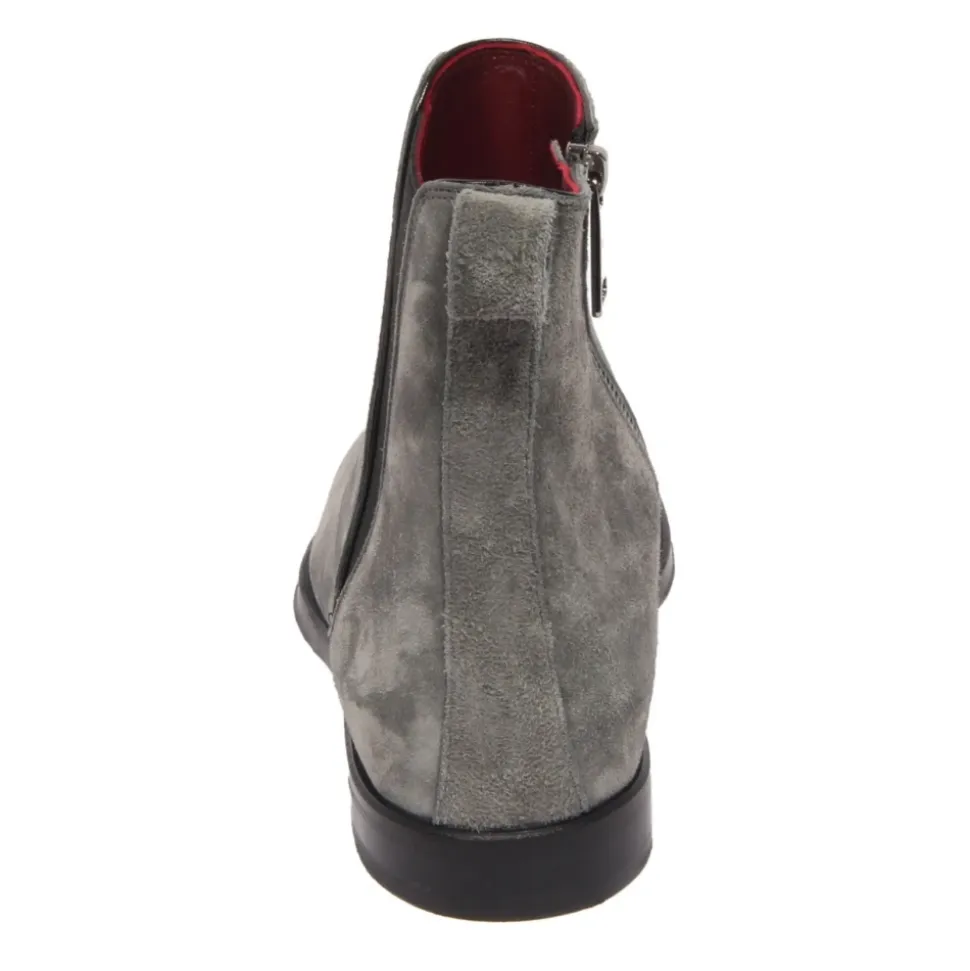 Bottines Chelsea en Velours Daim Gris Beatles