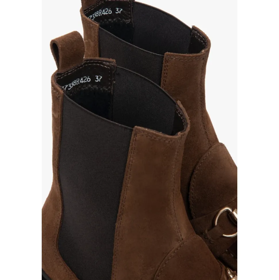 Bottines Chelsea en Velours Italien