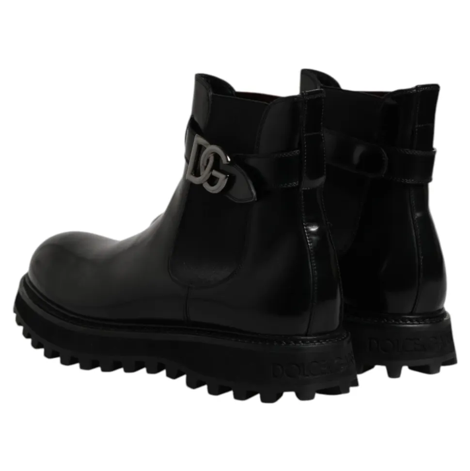 Bottines Chelsea à Logo Ceinturées