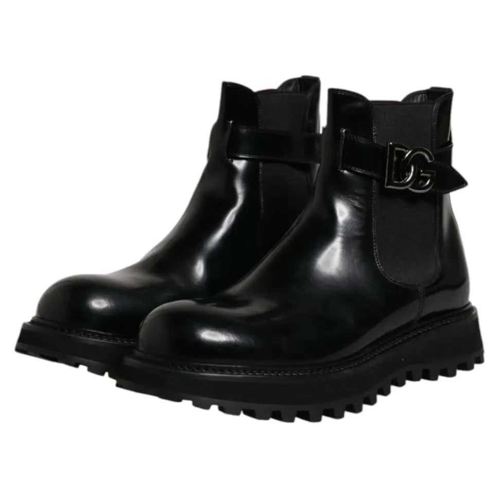 Bottines Chelsea à Logo Ceinturées