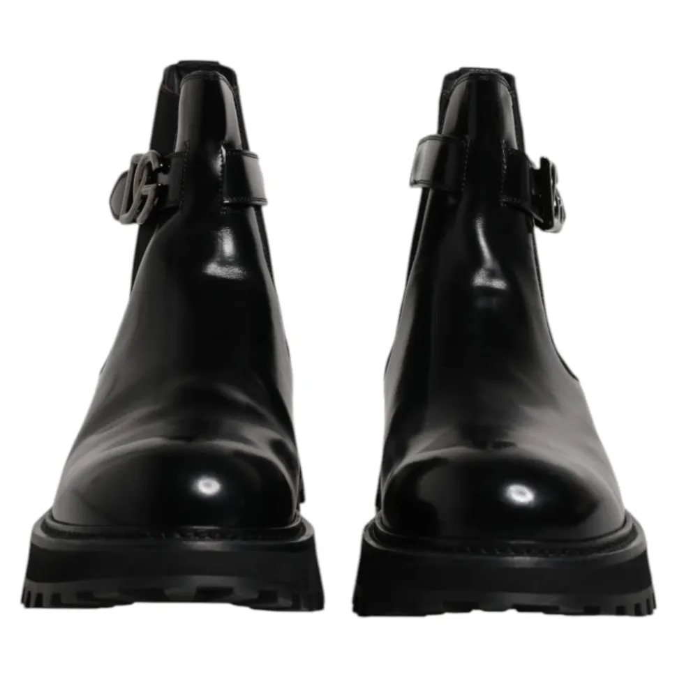 Bottines Chelsea à Logo Ceinturées