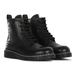 Bottines en cuir à logo
