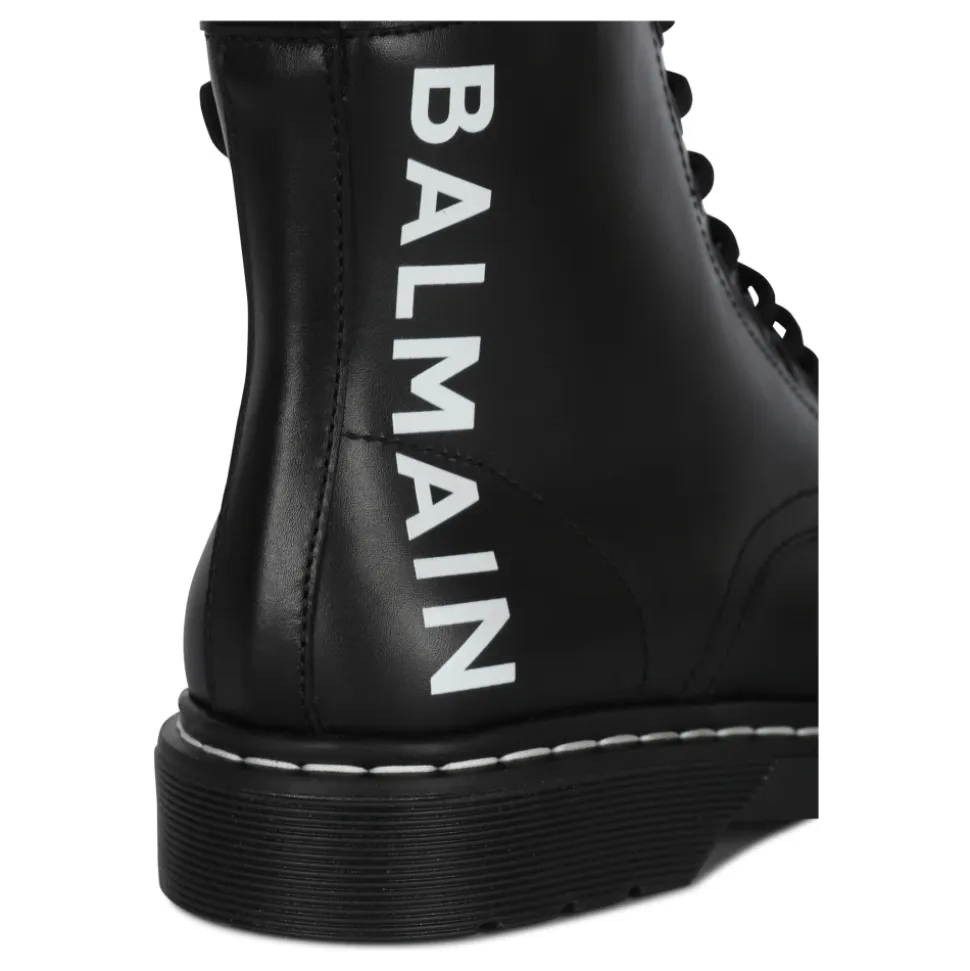 Bottines en cuir à logo
