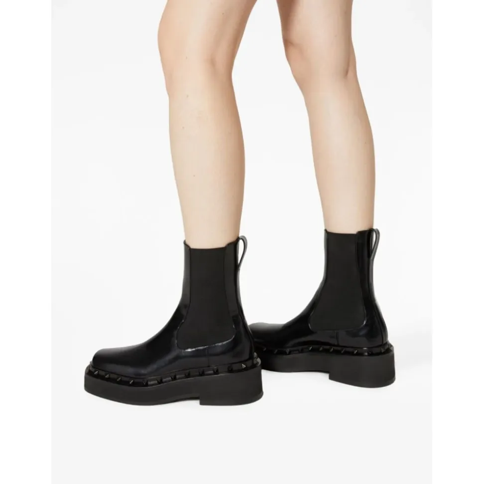 Bottines 70 mm en cuir de veau Vlogo Signature