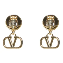 Boucles d'oreilles VLogo Signature avec cristaux Swarovski