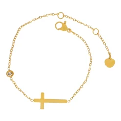 Bracelet Croix CZ Plaqué Or