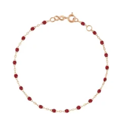 BRACELET GIGI - OR ROSE RESINE - Couleur: ROUGE,Taille: 17