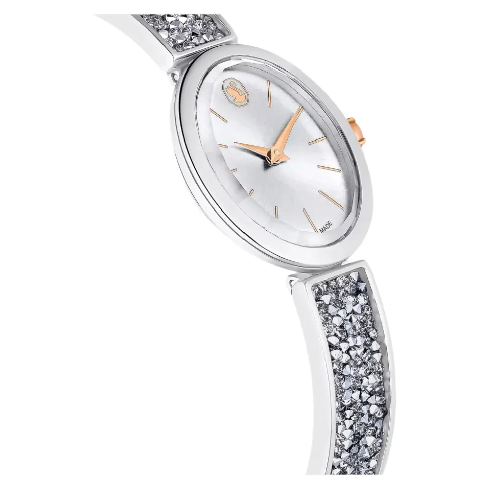 Bracelet Montre Ovale en Cristal Rock Femme Argent 5656878