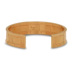 Brass cuff bracelet with logo