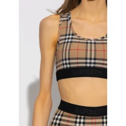 Brassière de sport à imprimé Vintage Check