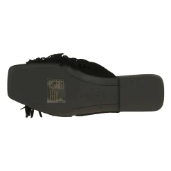 Brigitte Suede Tassel Slide Sandals