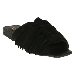 Brigitte Suede Tassel Slide Sandals