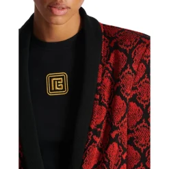 Buttoned Python Print Cardigan